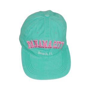 Panama City Beach Adjustable Hat Cap Green Pink